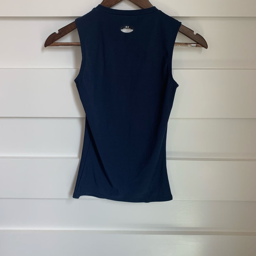 (EUC) Under Armour // Navy Blue Fitted Muscle Tank - Picture 3 of 3
